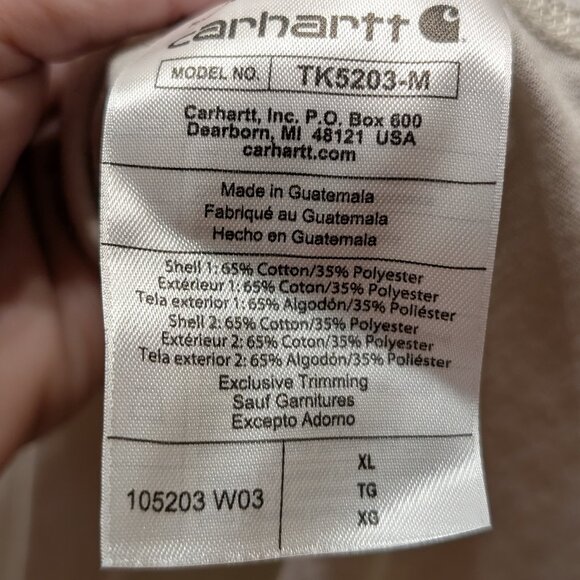 Carhartt FORCE T-Shirt with Black Logo Relaxed Fit Cream Size XL - Picture 8 of 11